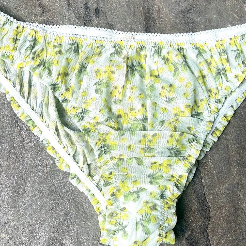 New🌟At Home Printed Mesh Bikini Undies-Lemon Combo